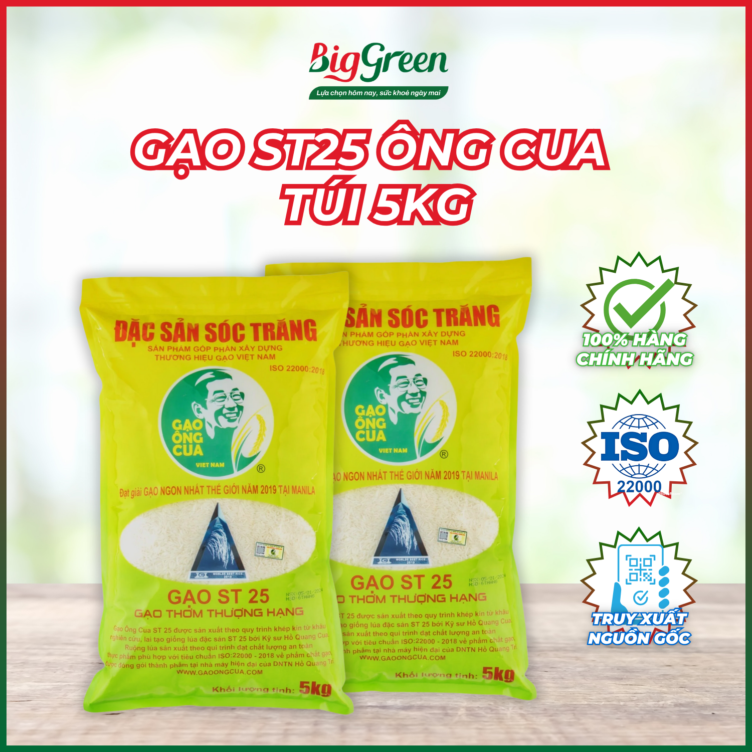 Gạo ST25 (gạo chính hiệu có tem truy xuất)