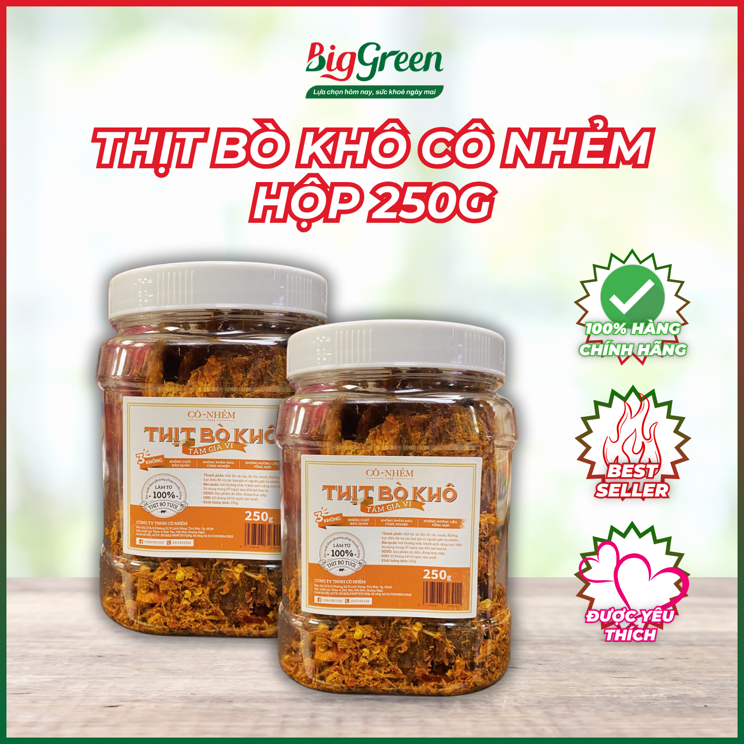 Thịt Bò Khô Cô Nhẻm 250G (8938547323011)