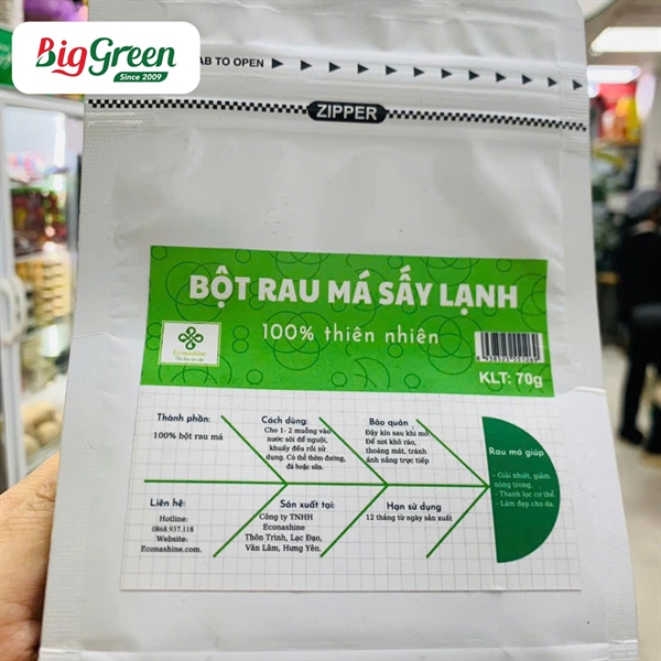 Bột rau má sấy lạnh Econashine 70G