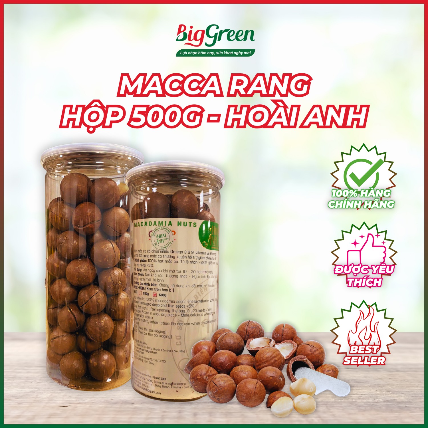 Macca Rang 500g - Hoài Anh (8936191720002)