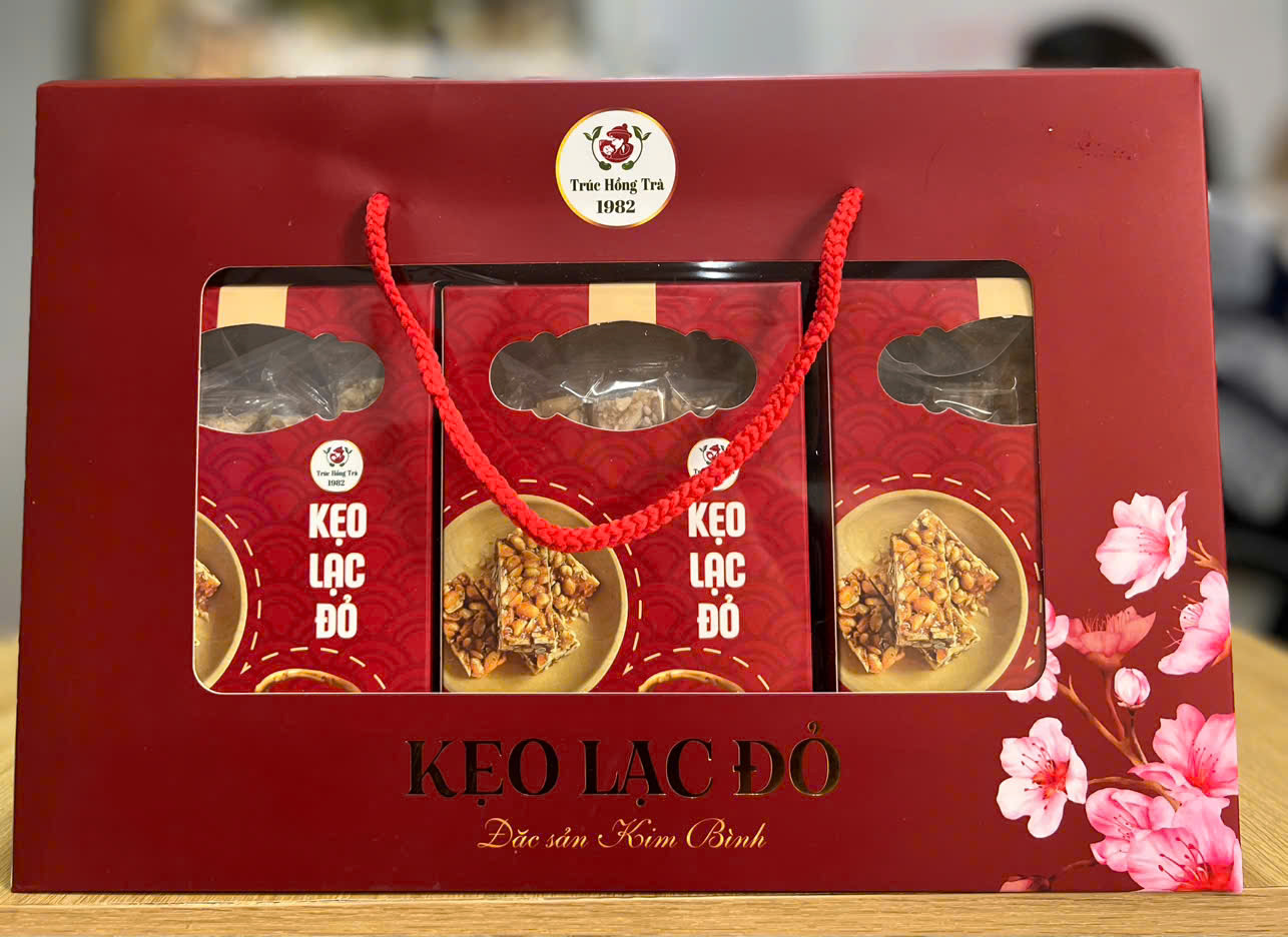 Set Hộp kẹo Lạc đỏ ( 3 hộp )