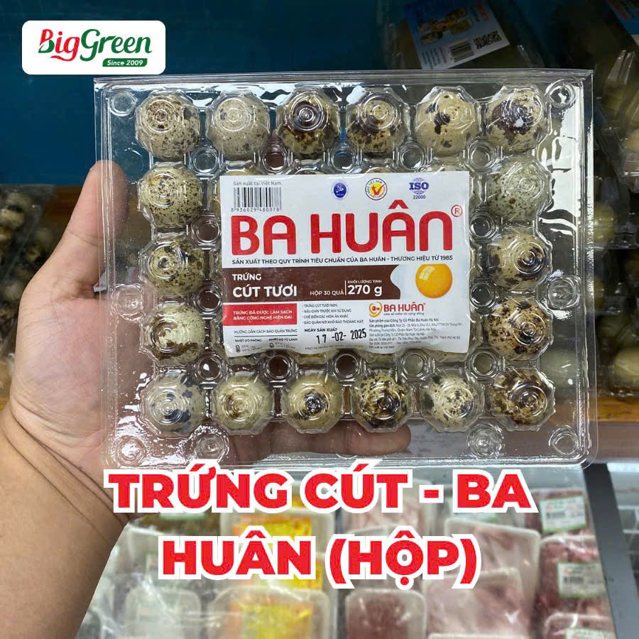 Trứng chim Cút sạch Ba Huân